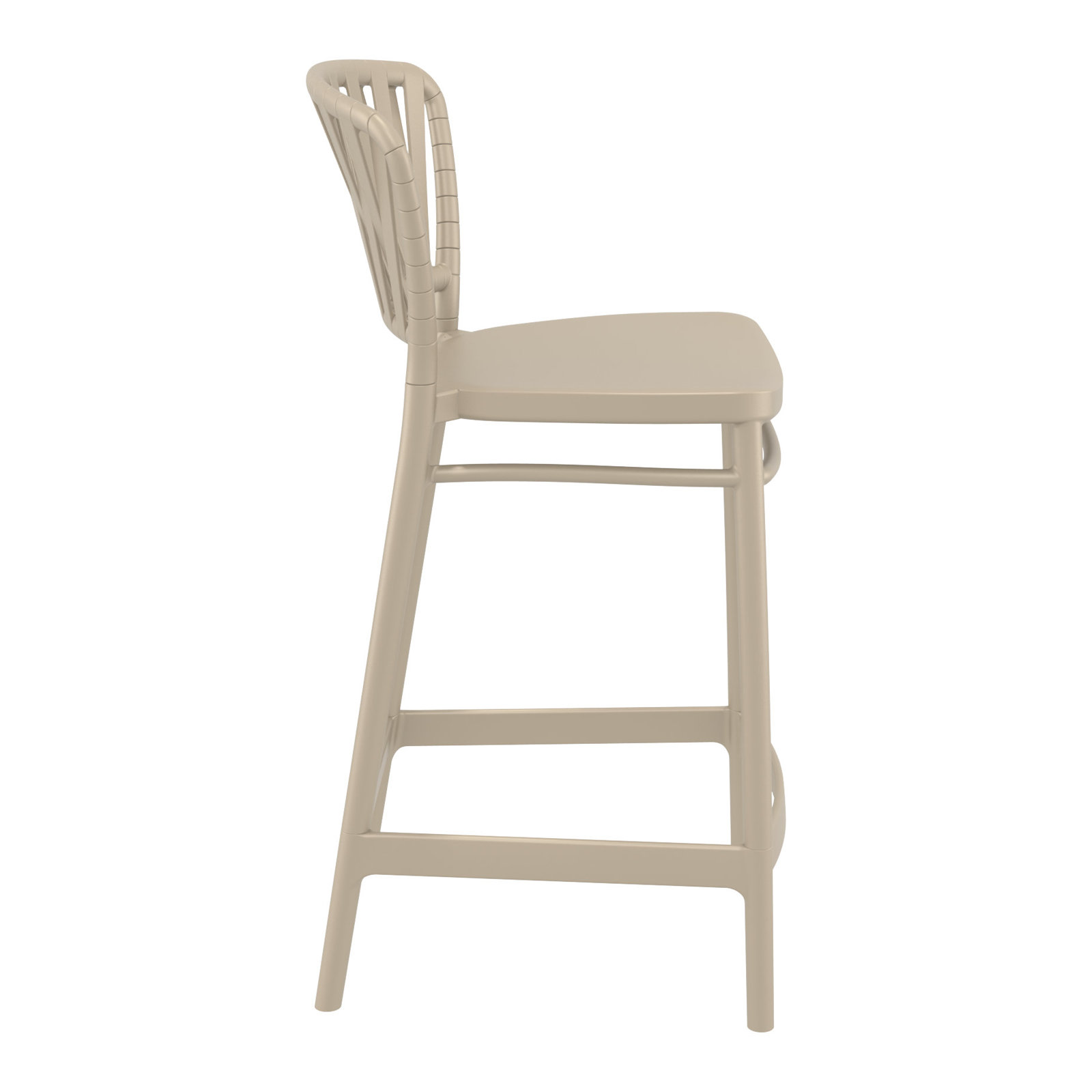 Newport Outdoor Barstool, 25.6", Taupe