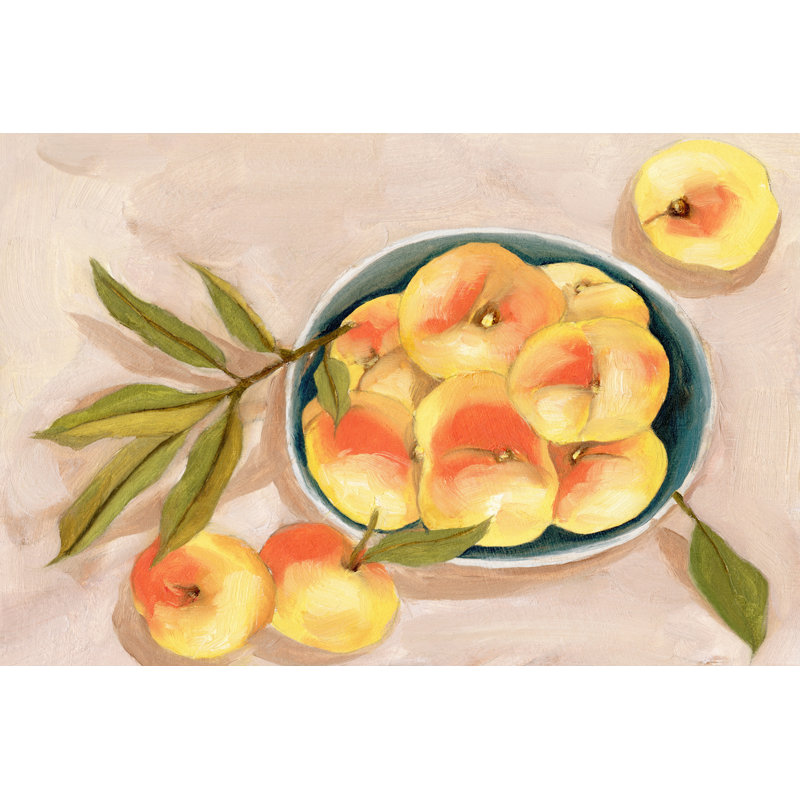 Saturn Peaches II by Melissa Wang - Painting, 20cm H x 30cm W, Wrapped Canvas