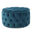 Repose-pieds de luxe en velours bleu sarcelle - Confort moelleux, design polyvalent pour n'importe quelle pièce