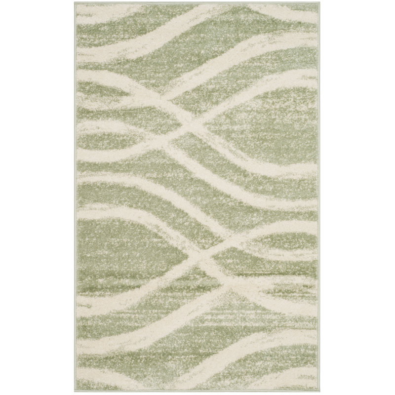 Parkinson Abstract Area Rug, Rectangle 76 x 122 cm, Green/Beige