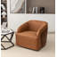 Fauteuil demi-tonneau pivotant en similicuir Broderic-1979426728