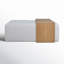  Repose-pieds rectangulaire avec accents en bois Mylas
