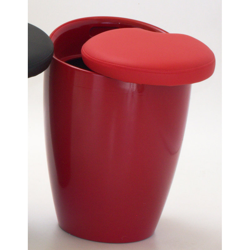 Evan Plastic Accent Stool, Red