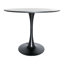 5-Piece Dining Set With 35" Round Black MDF Dining Table And 4 Plastic Side Chairs With Black Legs-109048459