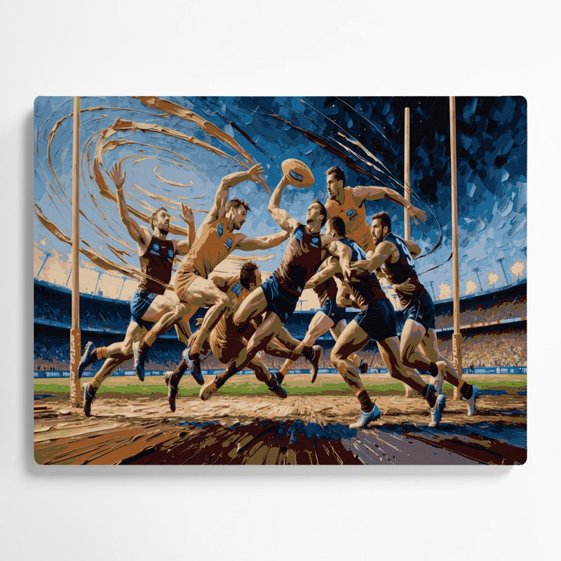 Sports, règles australiennes, football, art mural en métal brun