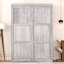 Lit double gris avec armoire pliable