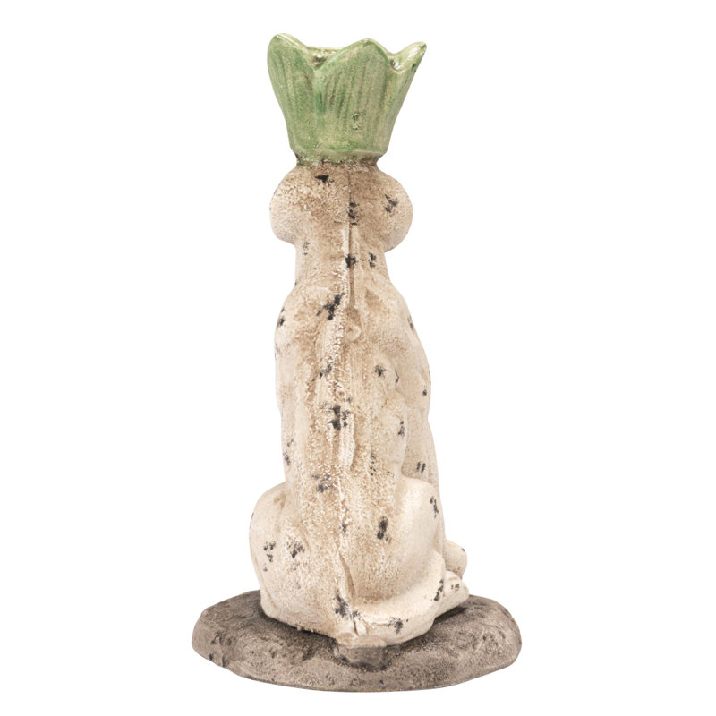 Painted Cast Metal Dog Shaped Taper Candle Holder