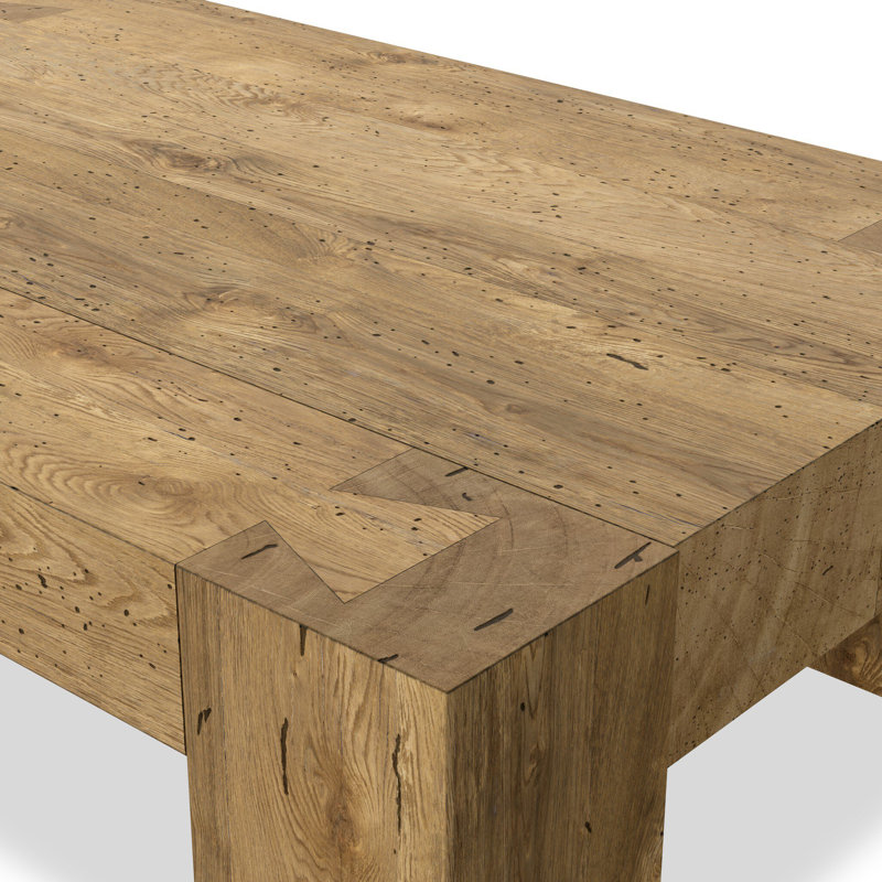 Table basse Hudson, Bois de chêne patiné rustique, H 15 po x l 55 po x P 35 po