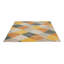 Rhythm Geometric Area Rug in Gray/White/Yellow-76019389