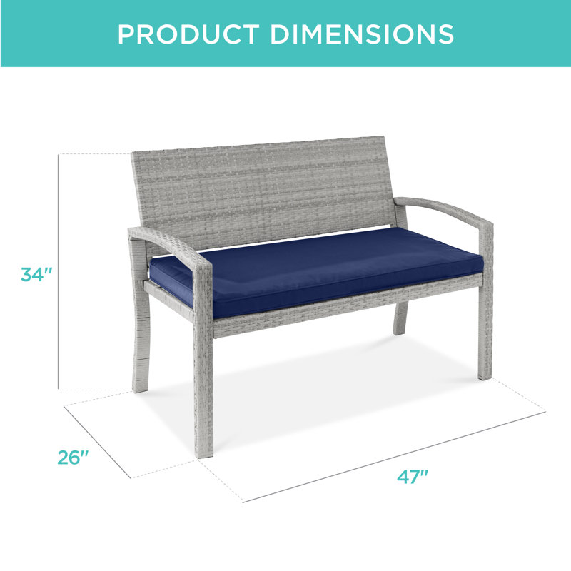 Banc de pique-nique Nethra, Gris, Bleu