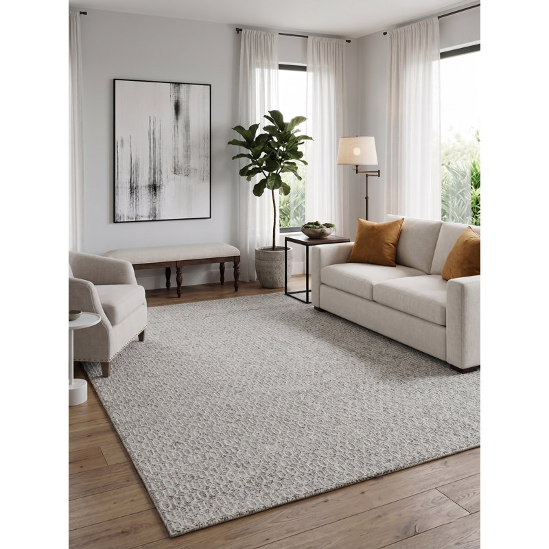Mantra Geometric Area Rug in Beige/Ivory, Rectangle 10' x 14'