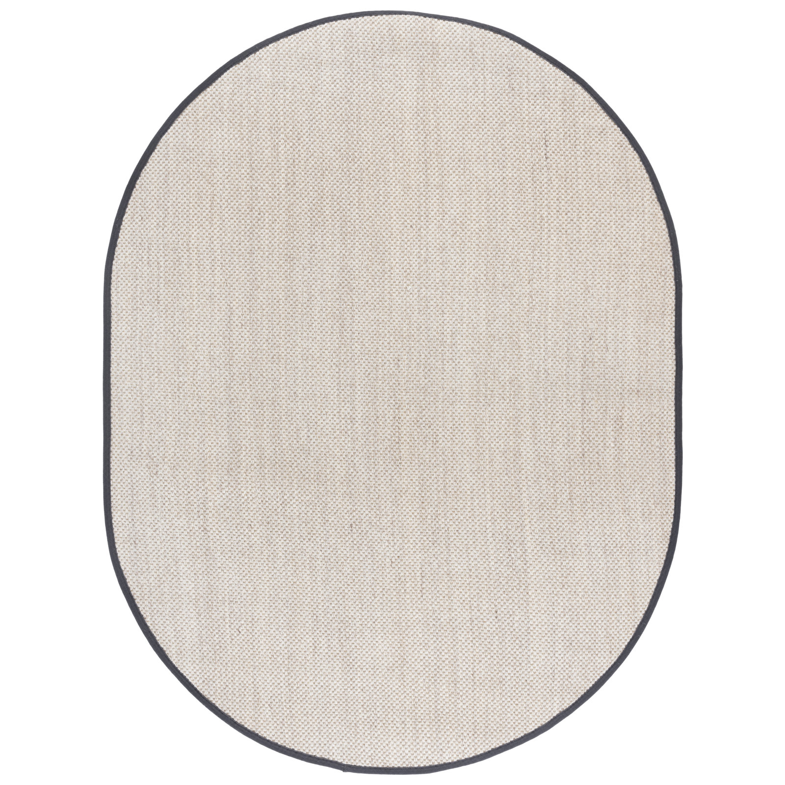 Marble Dark Gray Sisal Jute Rug, Oval 6' x 8'  