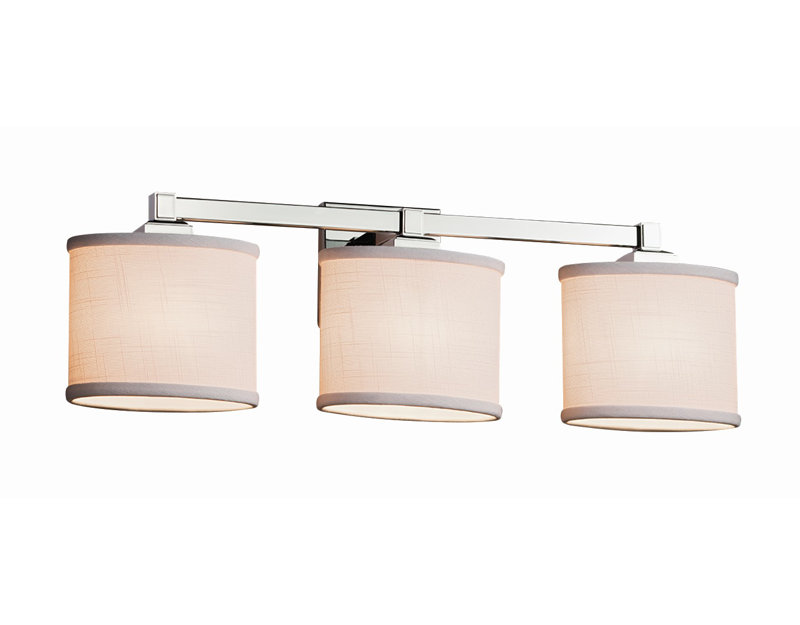 Éclairage pour meuble-lavabo à 3 lumières Geoffroy, Chrome poli, Blanc
