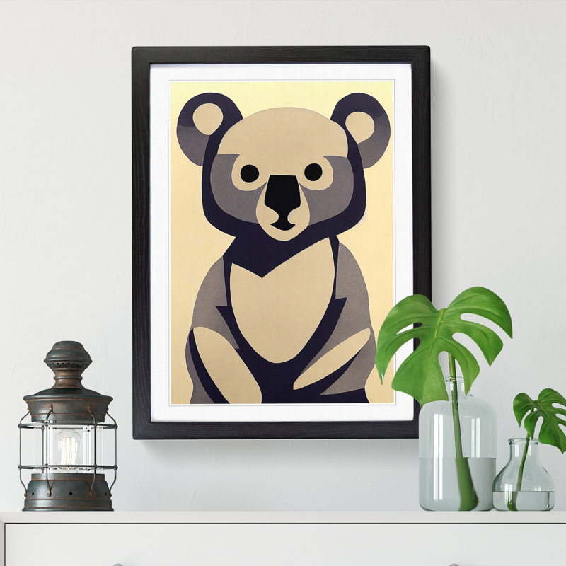 FRM-V0523-19X Koala Bear Vol.1 - Single Picture Frame Print, Black Framed, 34cm H x 25cm W x 2cm D