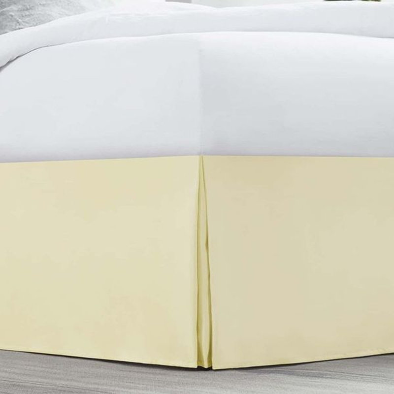 Luxury Pleated 14" Bed Skirt, Vanilla Yellow, Twin