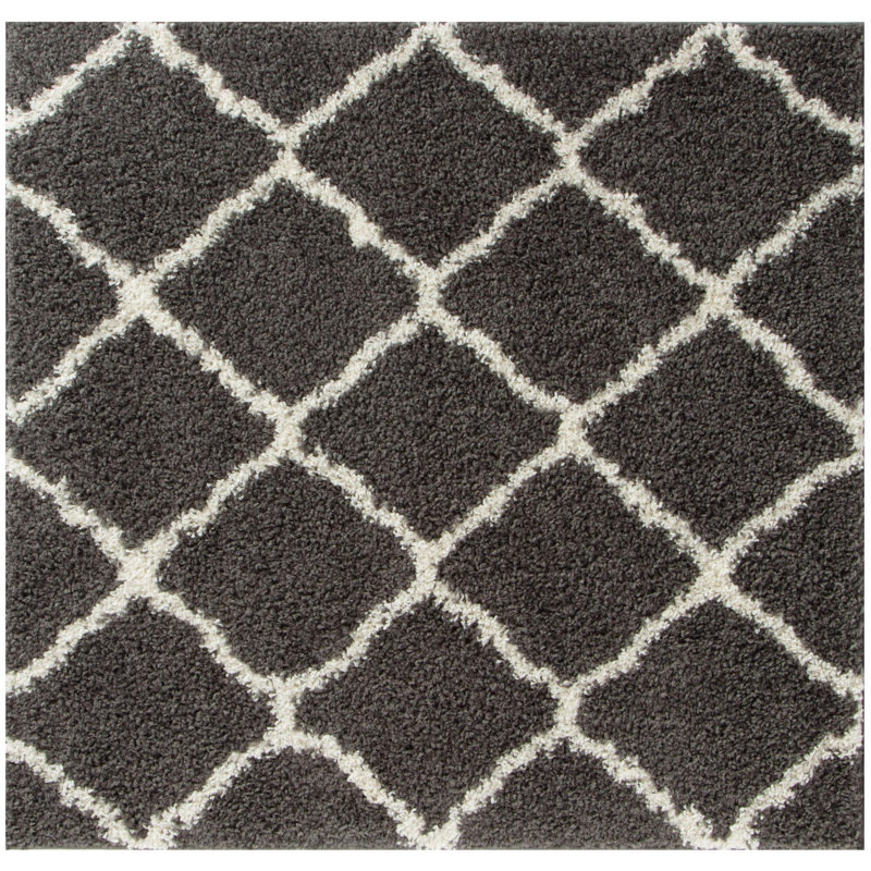 Myshaggy Collection Rugs Moroccan Design in Dark Grey, Rectangle 80 x 150cm
