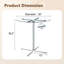 Table de bar ronde en verre 36 pouces, base en métal argenté poli à quatre pieds, plateau en verre trempé transparent, 4 sièges