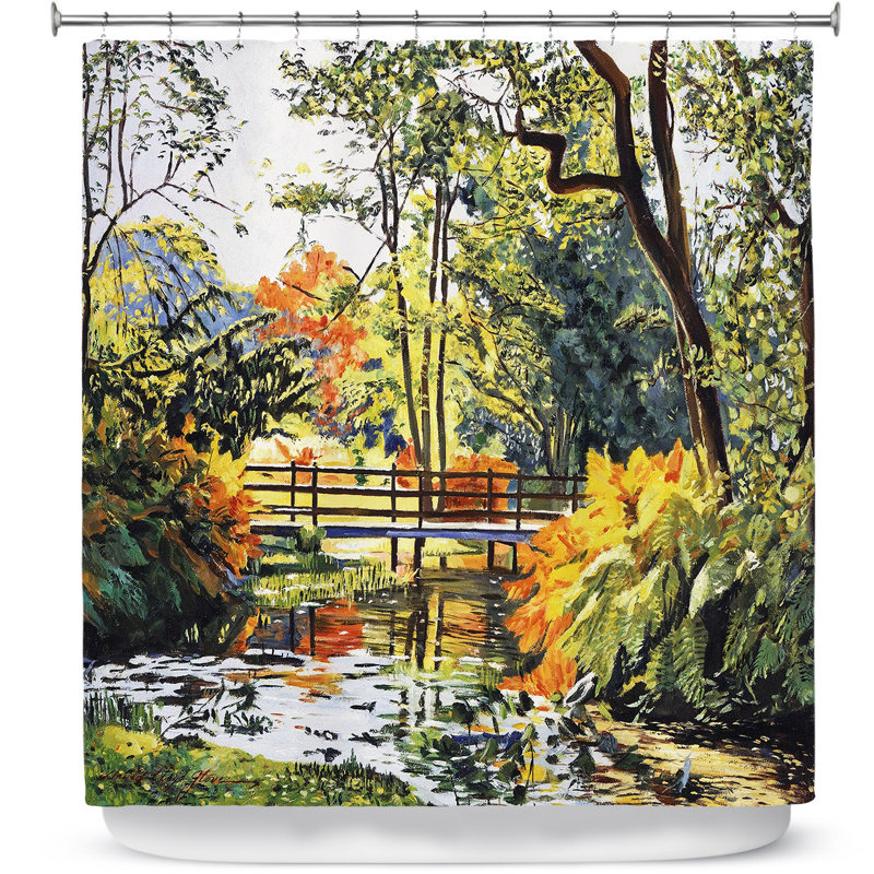 Rideau de douche simple automne water bridge