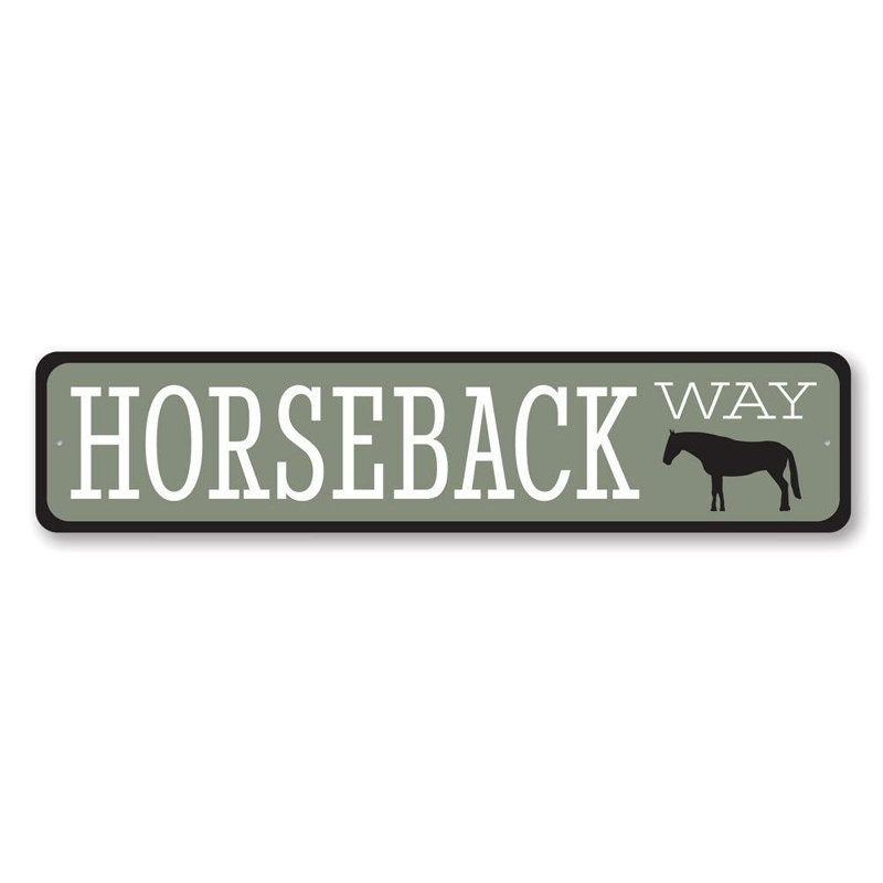 Enseigne cheval en aluminium sur mesure, H 4 po x l 18 po x P 0,04 po