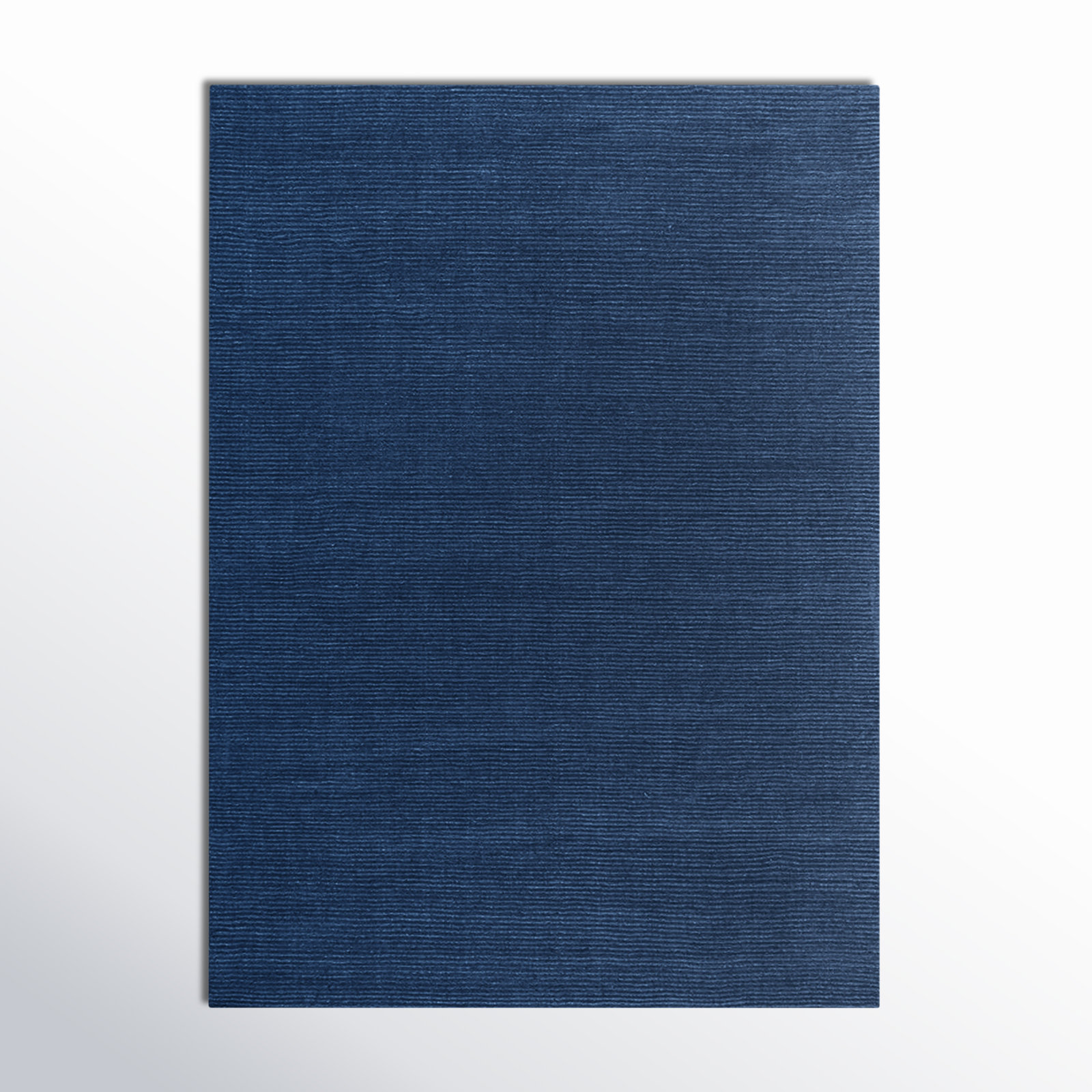 Crowe Dark Blue Hand-Woven Wool Rug, Rectangle 2' x 3'