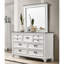 Ensemble de chambre à coucher en bois 5 pièces avec lit à panneau, commode, miroir, commode et commode Clelane-1080924703