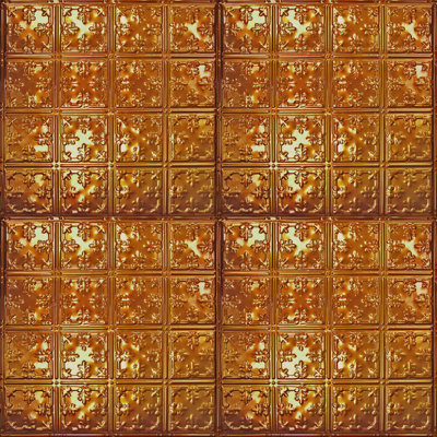 American Tin Ceilings Pattern  2' x 2' (24" x 24") Metal Tin Tiles with Backsplash Kit - Embossed Metallic Tile with Fleur-de-Lis Pattern (Set of 5 - Covers 20 Sq ft)