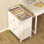 Blanc crème, armoire de rangement pliante latérale large de 19,69 po, 5 niveaux, 19,69 po x 11,81 po x 50,00 po, bacs de rangement pliables avec porte magnétique, armoire de rangement en plastique avec roues