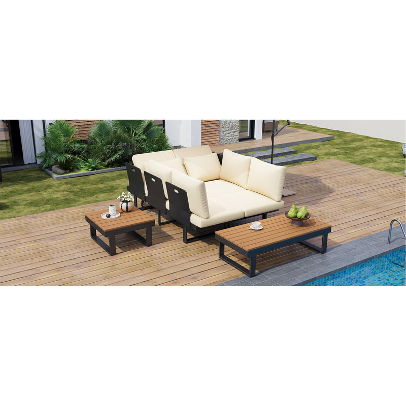 Ensemble de conversation pour canapé modulaire d'extérieur, Beige