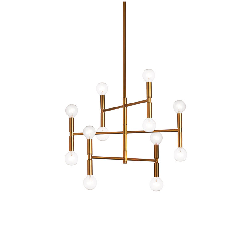 Lustre spoutnik 12 lumières Archle Annell, H 13 po x l 20,8 po x P 4,5 po, Bronze