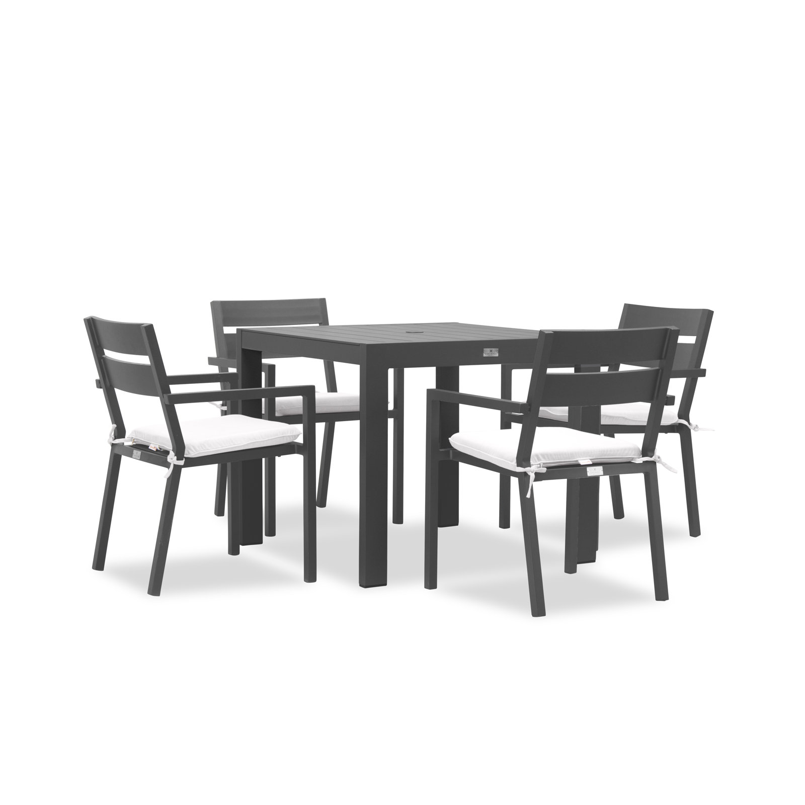 Eartha 36" Patio Dining Set, Slate Gray, Canvas Regatta Sunbrella® Canvas