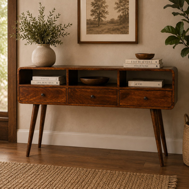 Hudak 51.18'' Solid Wood Console Table