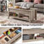 Table basse à plateau relevable, table basse avec compartiment de rangement caché et tablette inférieure, table centrale de 41 po pour le salon, le bureau-210279229-210279218