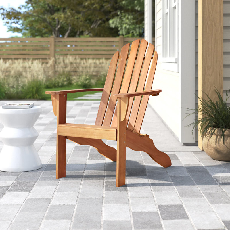 Chaise Adirondack en bois massif Aldershot, Naturel