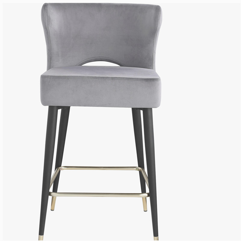 Tabouret à hauteur de comptoir rembourré en velours Woker