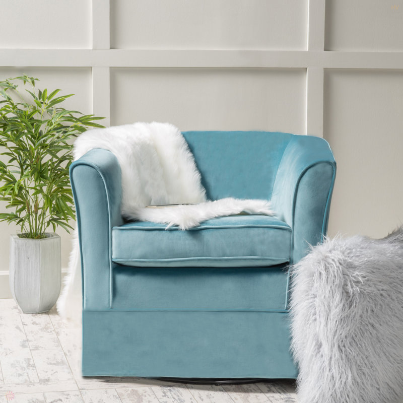 Chaise pivotante avec housse amovible, Velours bleu