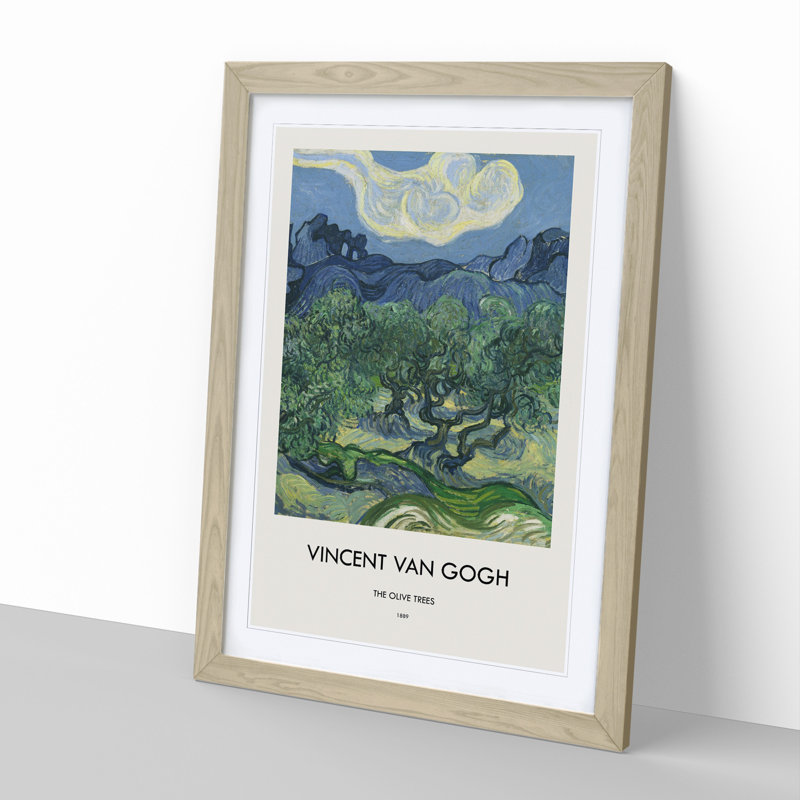 The Olive Trees by Vincent Van Gogh - Picture Frame Painting, Oak Framed, 65cm H x 48cm W x 2cm D