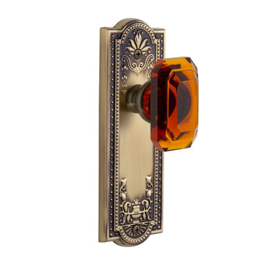 Grandeur Parthenon Plate Privacy with Baguette Crystal Door Knob