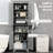 Bathroom Storage Cabinet With 2 Cabinets - Gray 23.5" W X 11.75" D 7.75" H Compact Magnetic Doors 22Lbs Capacity Per Shelf