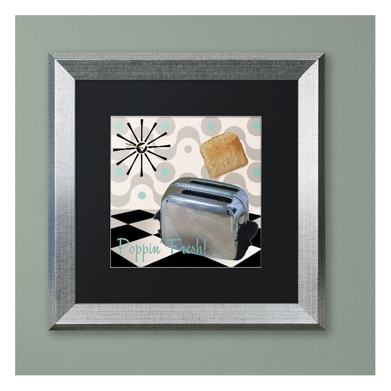 «Jadaya Fifties Kitchen I» par Color Bakery, impression encadrée, H 11 po x l 14 po x P 0,5 po, Noir