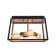 3 - Light Geometric Trapezoid Rectangular Clear Glass Flush Mount