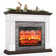Abiud 44" Electric Fireplace w/ Mantel, Dancing Flame Effect & Stacked Stone Surround, Remote Control Timer