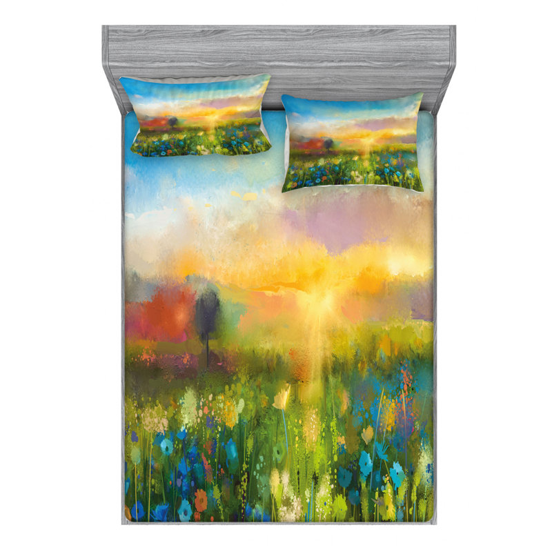 Microfiber Sheet Set, Queen Sheet Set with Fitted Sheet