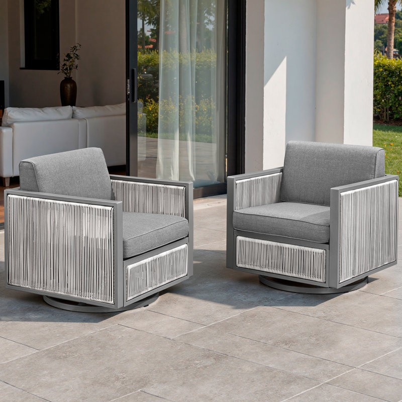 Fauteuil oscillant d'extérieur Trinie, Gris clair