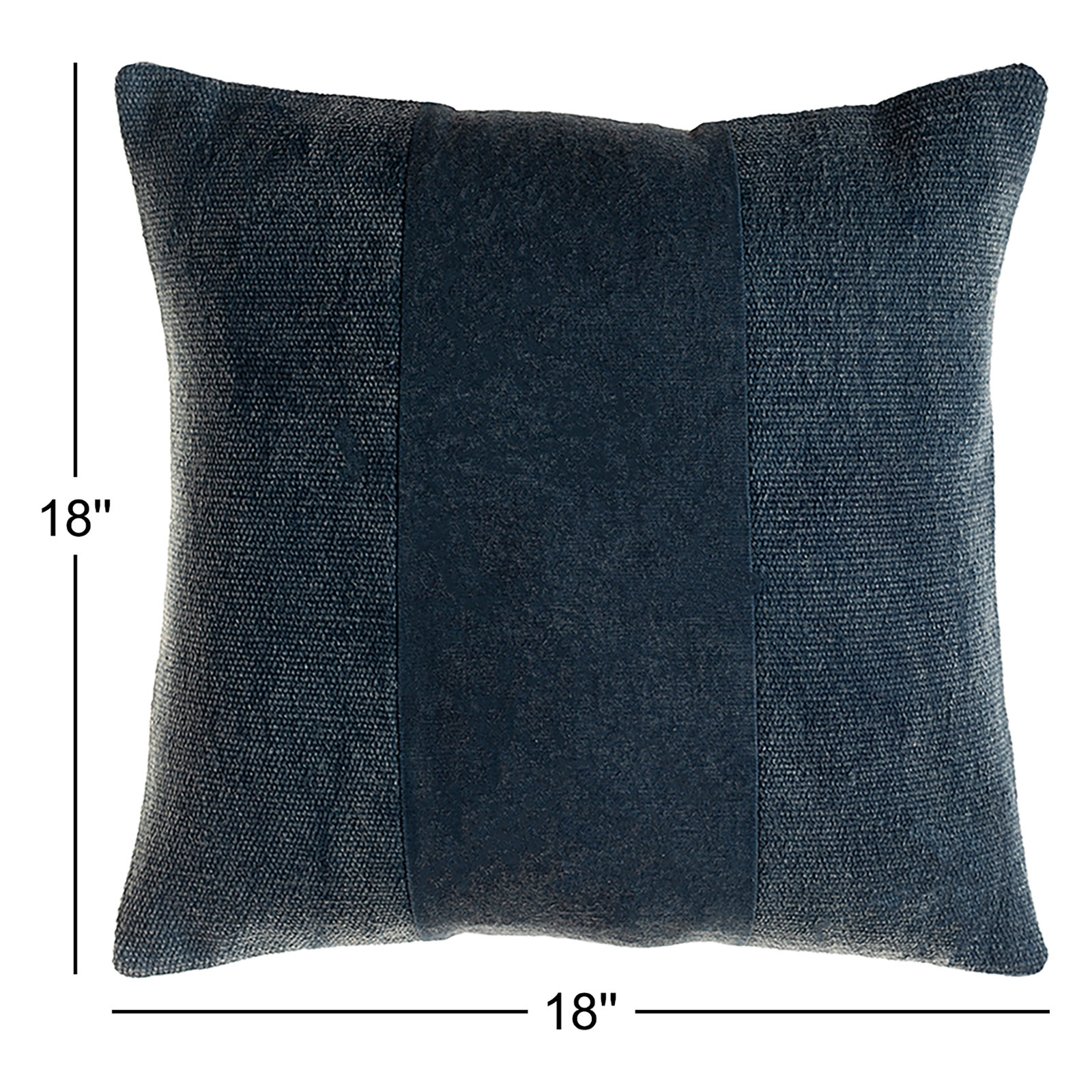 Dunbar Cotton Throw Pillow, Poly Fill, 18" x 18", Navy