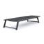 2 chaises longues d'extérieur en filet - Structure en aluminium et réglable en noir + gris pour le bord de la piscine avec siège noir + détente dans la cour grise 2