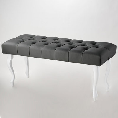 Genuine Leather Upholstered Bench