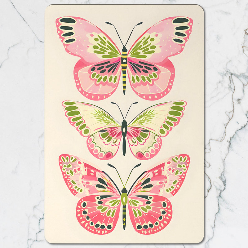 Designer Butterfly Placemats Coasters Set With Wood Base