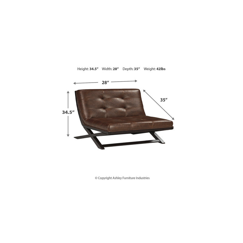 Chaise d'appoint 71,12 cm de large Julia, Brun