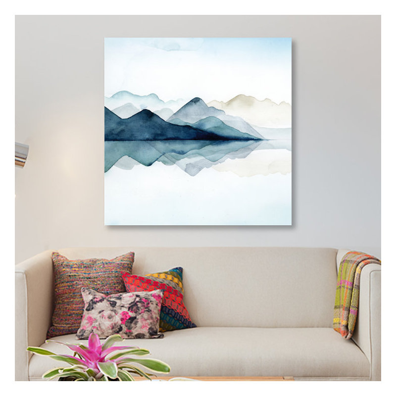 «Glacial I», reproduction sur toile, H 12 po x l 12 po x p 0,75 po, Pas de tapis, Toile tendue