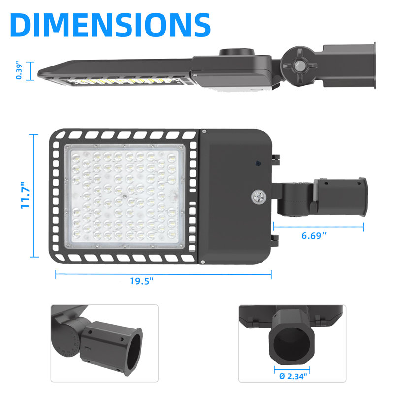 300W lumière de parc avec lumière creuse, lumière du jour réglable, lumière réglable de la boîte à chaussures 39000lm 5000k